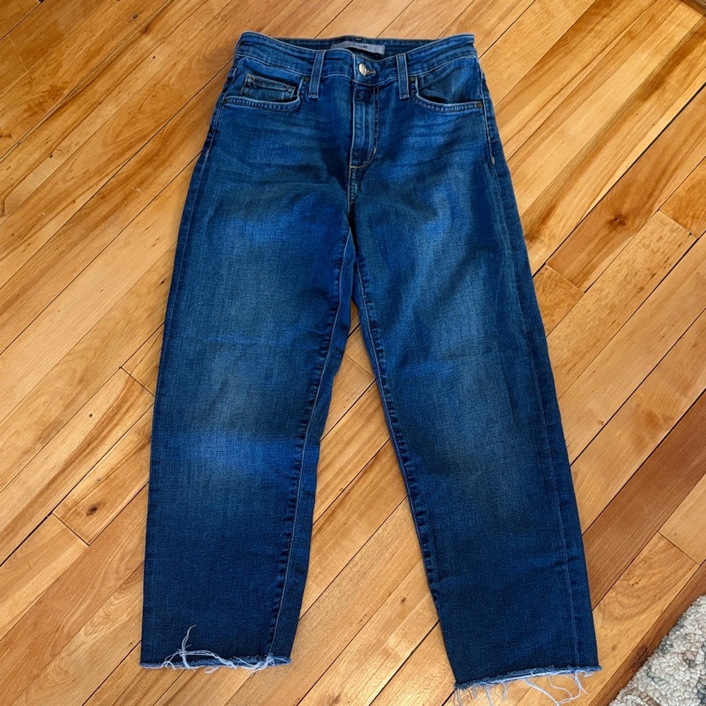 Joe’s Jeans Women’s Size 25 High Rise Straight Leg Jeans | Raw Hem Medium Wash